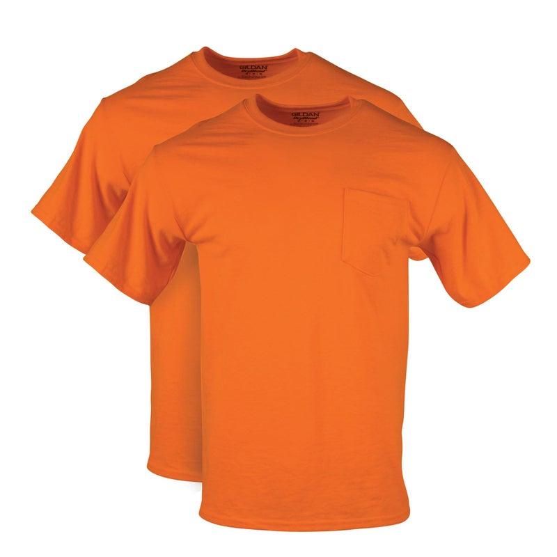 Gildan Mens DryBlend Workwear T-Shirts with Pocket, 2-Pack, Safety Orange, Medium US - Image 1
